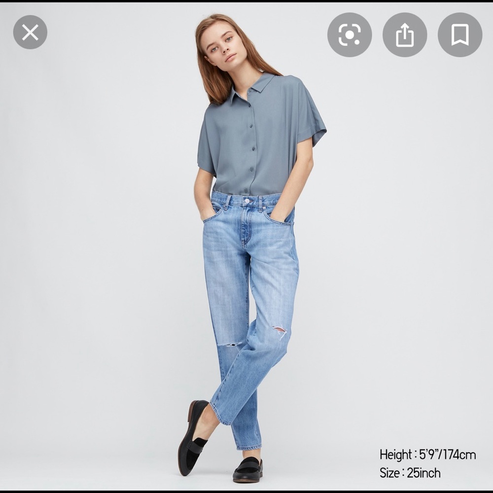 NWT Uniqlo relaxed tapered ankle jeans